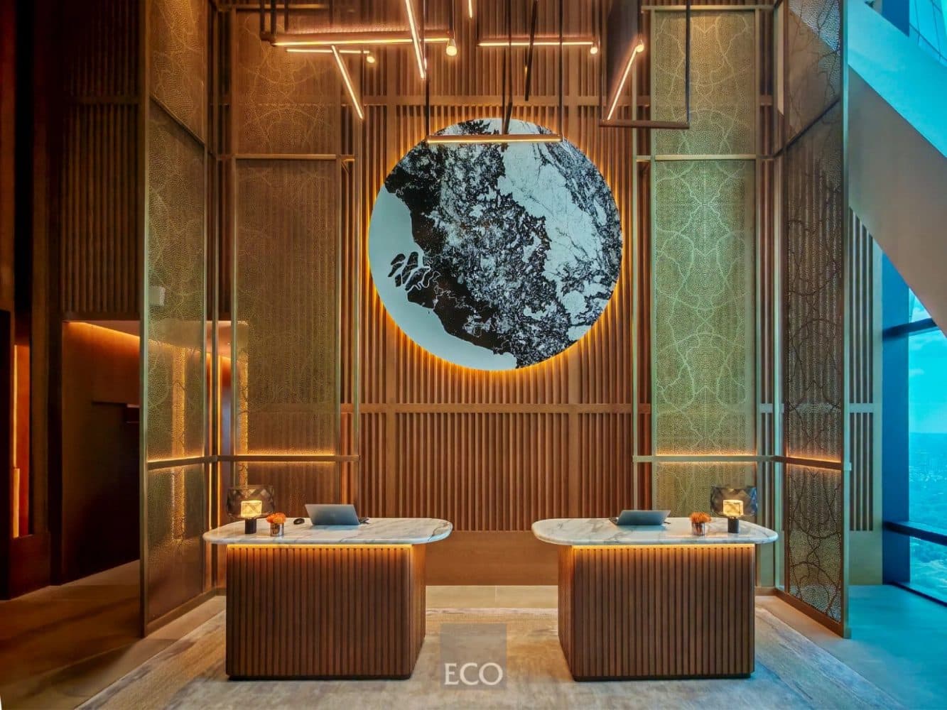 Kaunter spa Park Hyatt. Hotel dan resort ialah teras Kumpulan: lebih 57 buah dalam 15 tahun, dan 33.2% hasil FY2026.