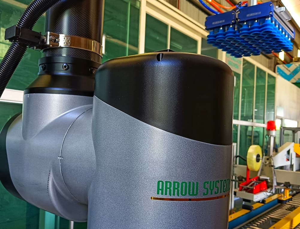 Mesin cobot ASM (jenama Arrow Systems) — stesen pembungkusan