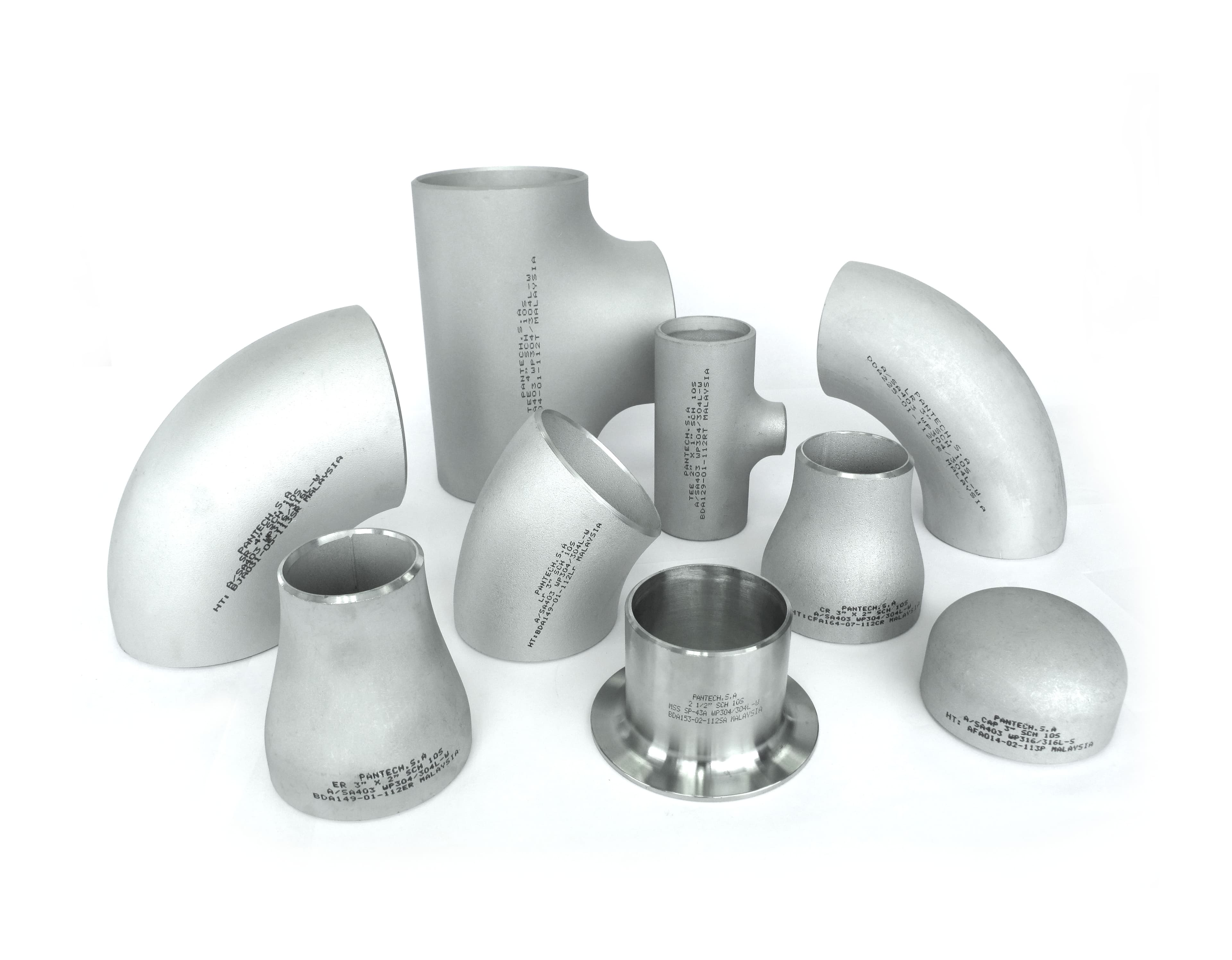 Pipe fittings keluli tahan karat Pantech (cap 'PANTECH.S.A')