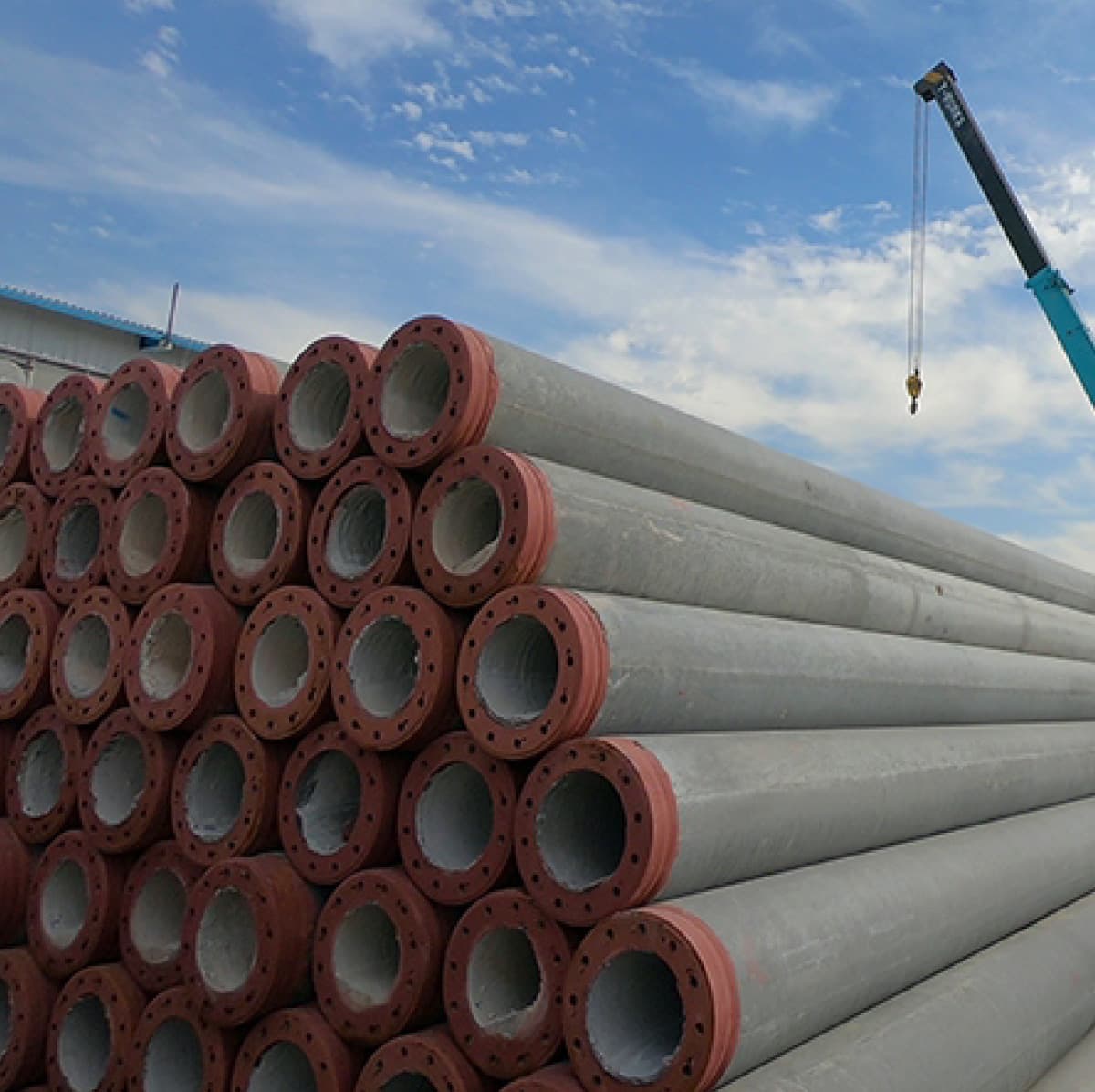 Longgokan cerucuk konkrit spun PMW di yard