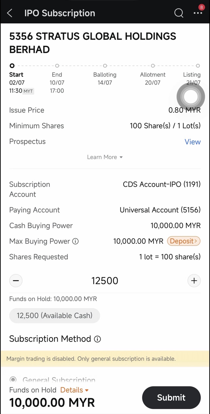 Moomoo IPO subscription form